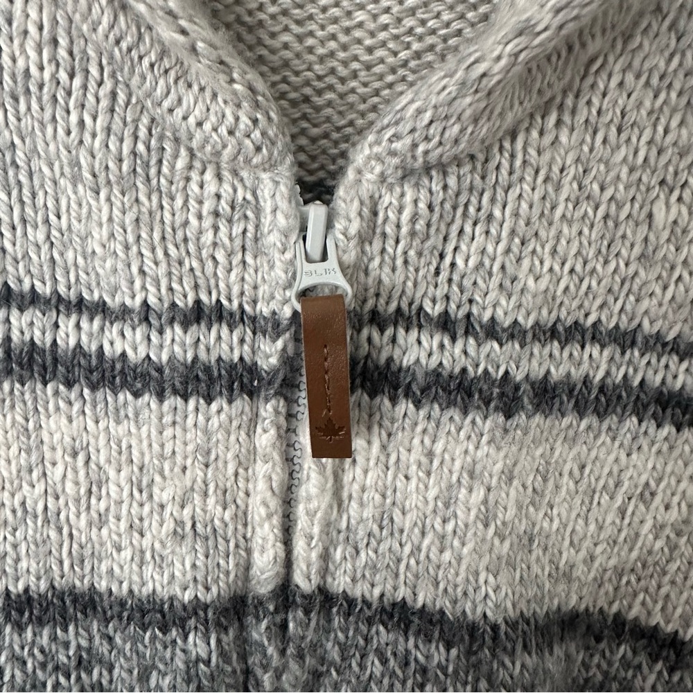 Nordic Men’s Zip Cardigan Sweater Gray XXL Canadian Cozy Outdoor Granola Vibe - Picture 4 of 12